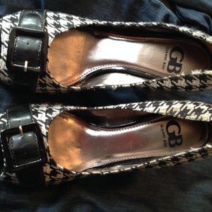 Black & White Wool Checked Platform Pump Heels by Gianni Bini. Sz 8.5